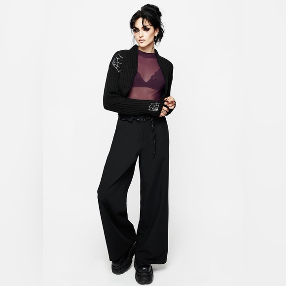 Disturbia Catch Feelings Embroidered Knit Bolero Size S - Picture 7 of 12